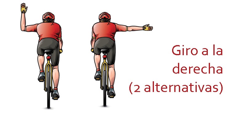 Girar con bicicleta señales