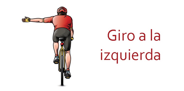 Girar a la izquierda bicicleta señales